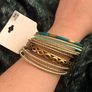 Teal + Gold assorted bracelet set 💫